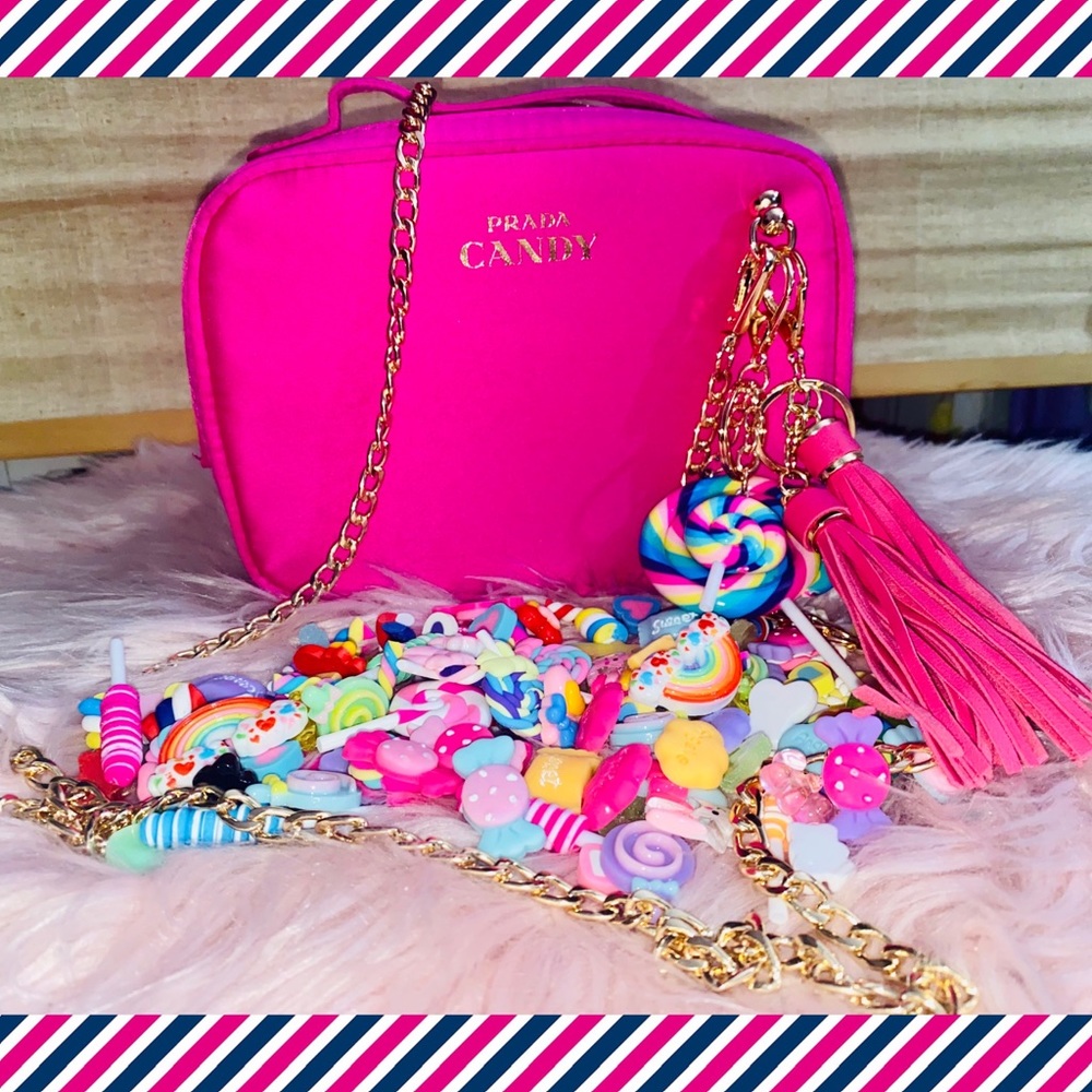 Authentic Prada Candy 🍭Cosmetic Case - Turned Into Crossbody Bag - Picture 2 of 13